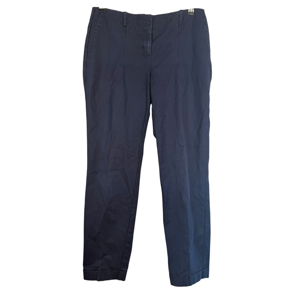 Boden Richmond Navy Blue Straight Leg Cotton Blend Trousers Pants UK 12L US 8L